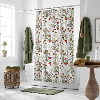 Legends Hotel™ Jardin Wrinkle-Free Sateen Shower Curtain - White Multi