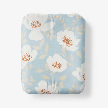 Company Cotton™ Ava Percale Fitted Sheet - Floral Blue