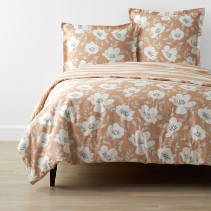 Company Cotton™ Ava Percale Duvet Cover - Floral Clay