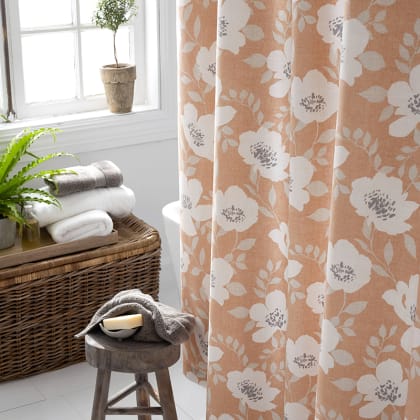 Company Cotton™ Ava Percale Shower Curtain - Floral Clay