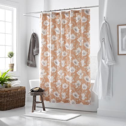 Company Cotton™ Ava Percale Shower Curtain - Floral Clay