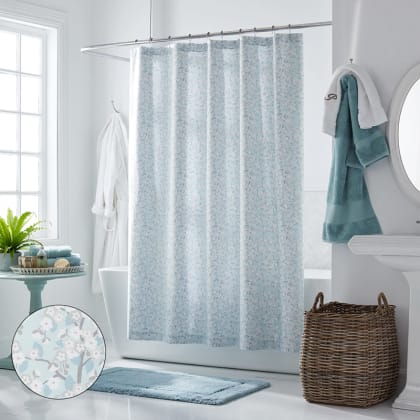 Legends Luxury™ Maggie Ditsy Floral Sateen Shower Curtain - Blue Multi