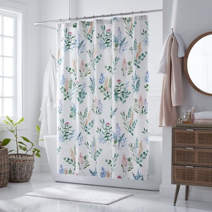 Legends Hotel™ Olivia Floral Wrinkle-Free Sateen Shower Curtain - White Multi