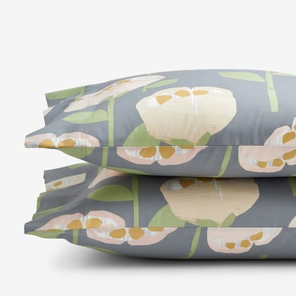 Company Organic Cotton™ Blush Floral Percale Pillowcases - Gray Multi