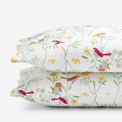 Company Cotton™ Playful Birds Percale Pillowcases