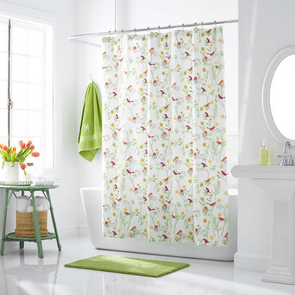 Company Cotton™ Playful Birds Percale Shower Curtain