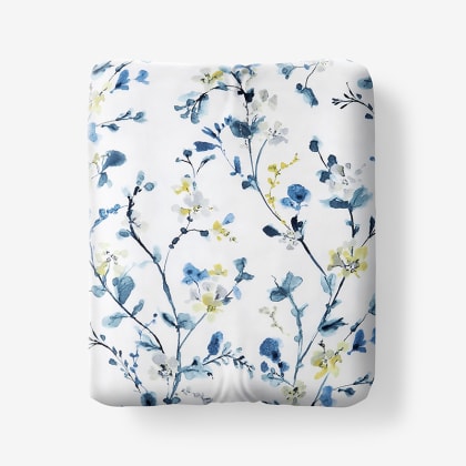 Legends Luxury™ Emily Floral Sateen Fitted Sheet - Blue Multi