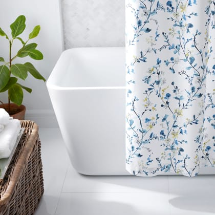 Legends Luxury™ Emily Floral Sateen Shower Curtain - Blue Multi