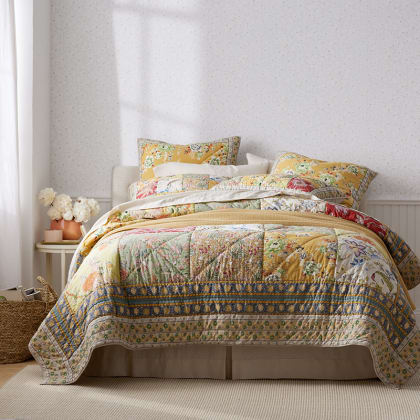 Sunset Handcrafted Floral Quilted Sham