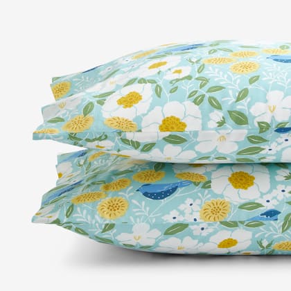 Company Organic Cotton™ Myla Floral Garment Washed Percale Pillowcases