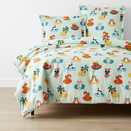 Company Cotton™ Playful Dogs Percale Duvet Cover