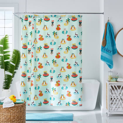 Company Cotton™ Playful Dogs Percale Shower Curtain
