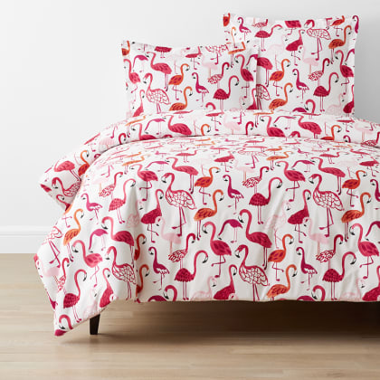 Company Cotton™ Pink Flamingo Percale Duvet Cover