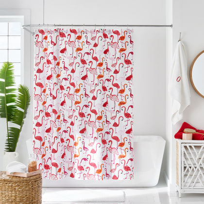 Company Cotton™ Pink Flamingo Percale Shower Curtain