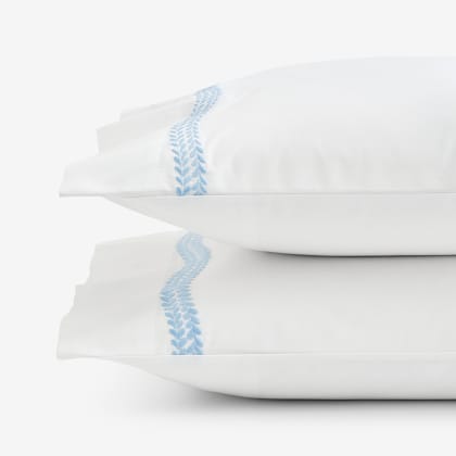 Legends Hotel™ Embroidered Leaf Egyptian Cotton Percale Pillowcases