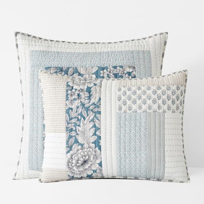 Vintage Floral Patchwork Quilted Sham