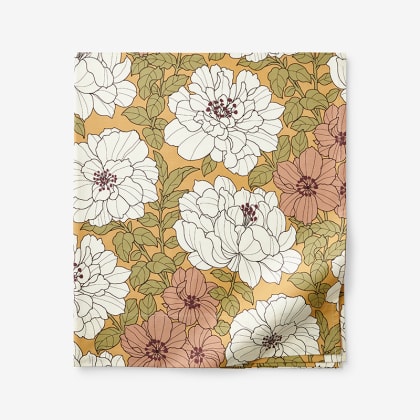 Company Cotton™ Remi Floral, Leaf & Ditsy Floral Percale Flat Sheet  - Floral Rust