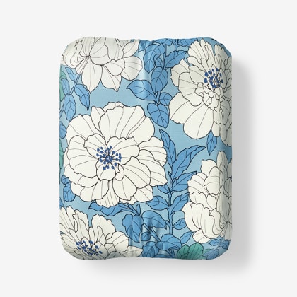 Company Cotton™ Remi Floral, Leaf & Ditsy Floral Percale Fitted Sheet  - Floral Blue