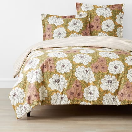 Company Cotton™ Remi Floral, Leaf & Ditsy Floral Percale Duvet Cover  - Floral Rust