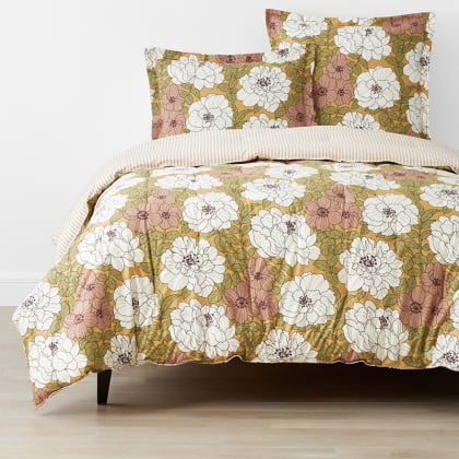 Company Cotton™ Remi Floral, Leaf & Ditsy Floral Percale Comforter  - Floral Rust