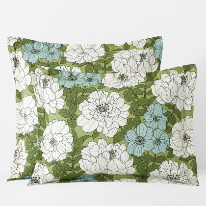Company Cotton™ Remi Floral, Leaf & Ditsy Floral Percale Sham  - Floral Green