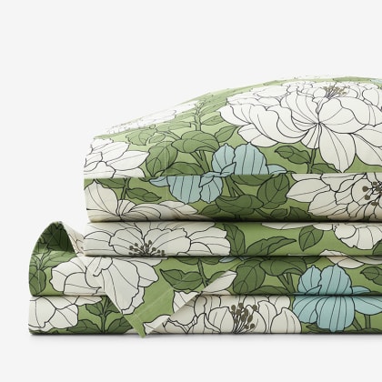 Company Cotton™ Remi Floral, Leaf & Ditsy Floral Percale Sheet Set  - Floral Green