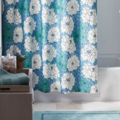 Company Cotton™ Remi Floral Percale Shower Curtain  - Floral Blue