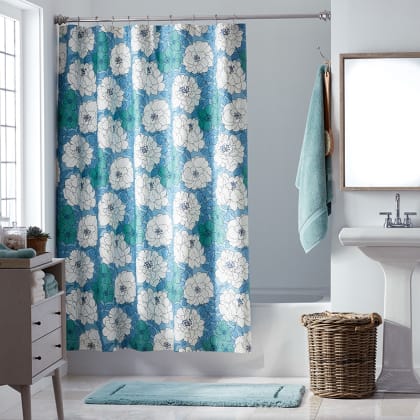 Company Cotton™ Remi Floral Percale Shower Curtain  - Floral Blue