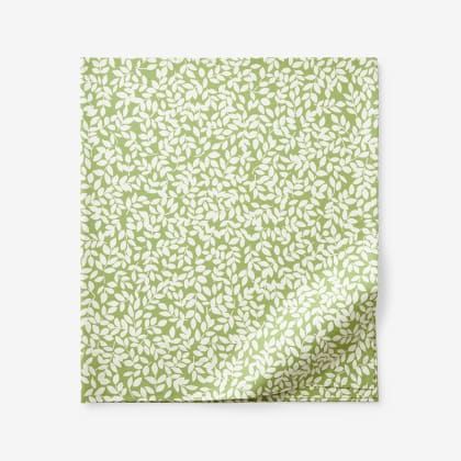 Company Cotton™ Remi Floral, Leaf & Ditsy Floral Percale Flat Sheet  - Leaf Green