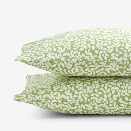 Company Cotton™ Remi Floral, Leaf & Ditsy Floral Percale Pillowcases  - Leaf Green