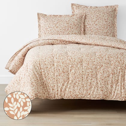 Company Cotton™ Remi Floral, Leaf & Ditsy Floral Percale Comforter  - Leaf Rust