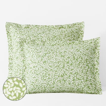 Company Cotton™ Remi Floral, Leaf & Ditsy Floral Percale Sham  - Leaf Green