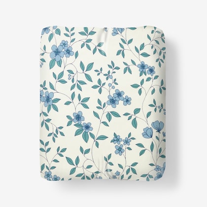 Company Cotton™ Remi Floral, Leaf & Ditsy Floral Percale Fitted Sheet  - Ditsy Floral Blue