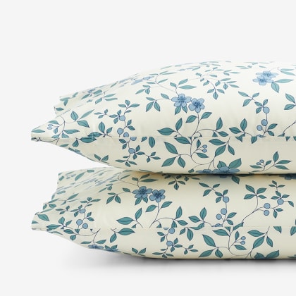 Company Cotton™ Remi Floral, Leaf & Ditsy Floral Percale Pillowcases  - Ditsy Floral Blue
