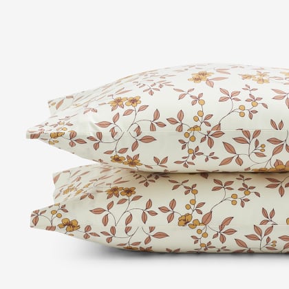Company Cotton™ Remi Floral, Leaf & Ditsy Floral Percale Pillowcases  - Ditsy Floral Rust