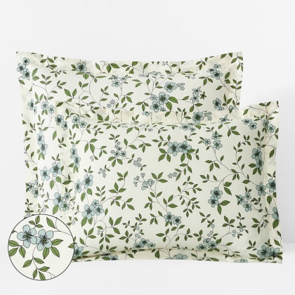 Company Cotton™ Remi Floral, Leaf & Ditsy Floral Percale Sham  - Ditsy Floral Green