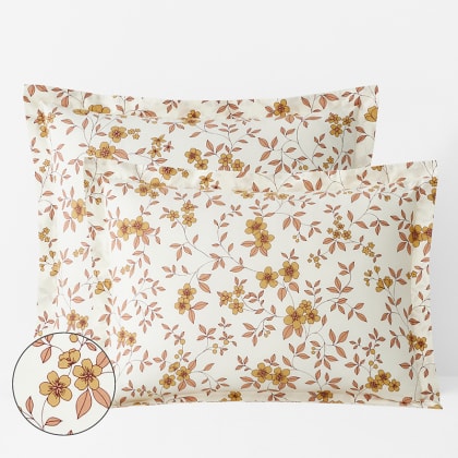 Company Cotton™ Remi Floral, Leaf & Ditsy Floral Percale Sham  - Ditsy Floral Rust