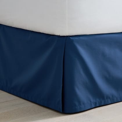 Company Cotton™ Wrinkle-Free Sateen Bed Skirt  - Blue Sapphire