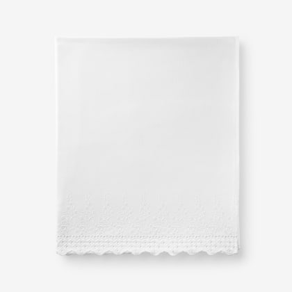 Legends Hotel™ Lace Velvet Flannel Flat Sheet  - White