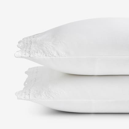 Legends Hotel™ Lace Velvet Flannel Pillowcases  - White