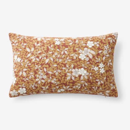 Remi Floral Pillow Covers  - Leaf Rust