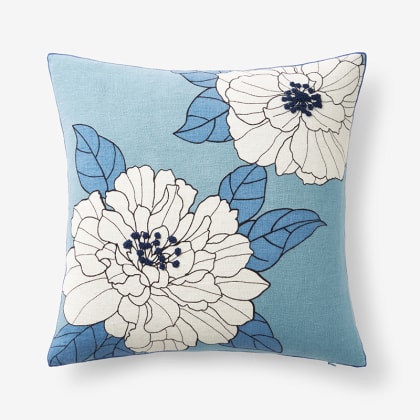 Remi Floral Pillow Covers  - Floral Blue
