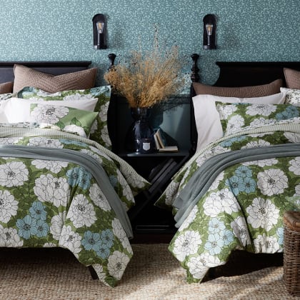 Remi Floral Pillow Covers  - Floral Green