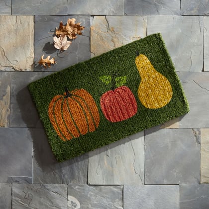 Autumn Coir Door Mat - Pumpkins