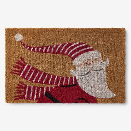 Winter Coir Door Mat - Santa