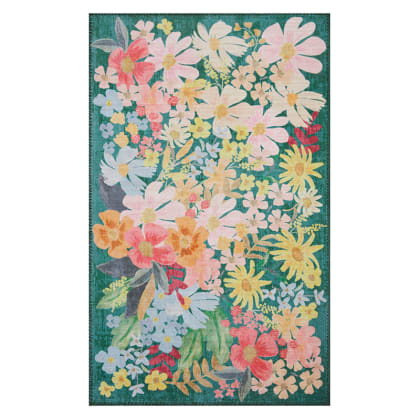 Rifle Paper Co. x Loloi Meadow Indoor Rug - Marguerite Emerald