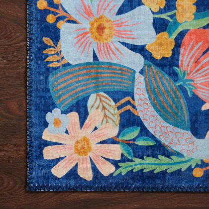 Rifle Paper Co. x Loloi Meadow Indoor Rug - Dovecote Indigo