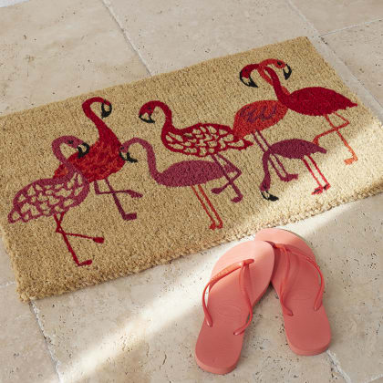 Summer Novelty Coir Mats - Flamingo