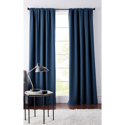 Brushed Cotton Twill Window Curtain - Blue Sea
