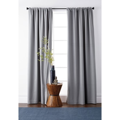 Brushed Cotton Twill Window Curtain - Sterling Gray